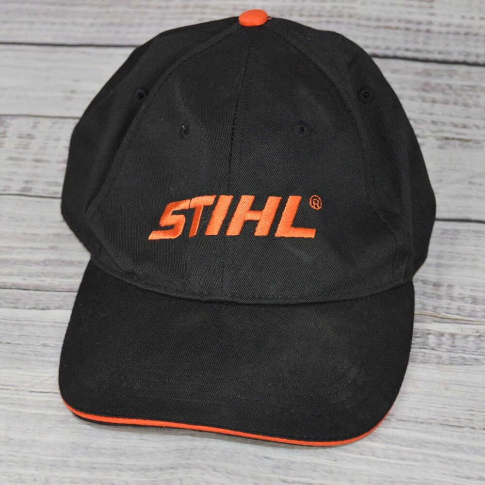 Stihl Outfitters Apparel Black Orange Adjustable Cap Hat Power Tools READ
